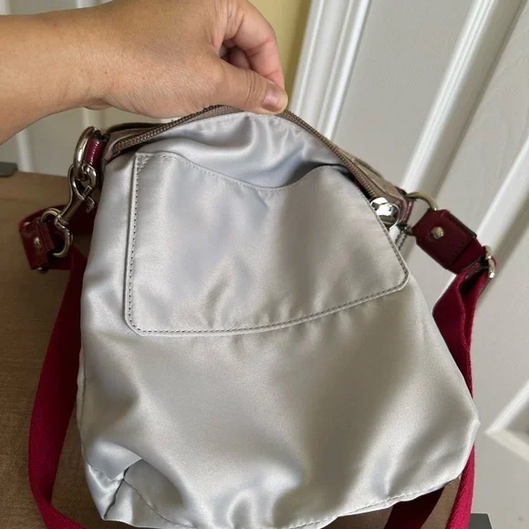 #6. Coach Daisy Sateen Signature Khaki & Red Crossbody Bag, Excellent Condition - Picture 15 of 15